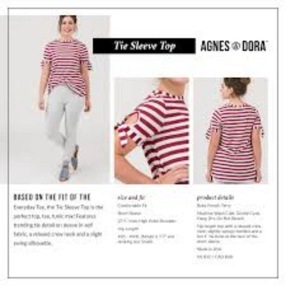 Agnes & Dora Tie Sleeve Top Ivory Black Stripe - Picture 4 of 4